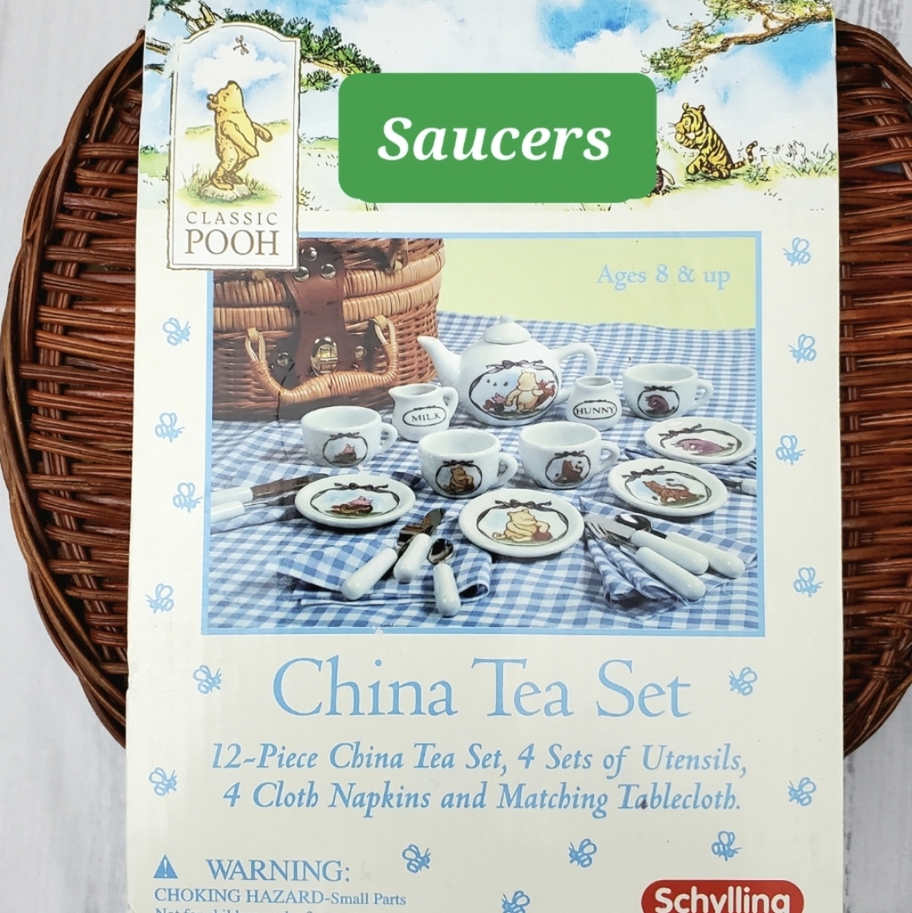 Saucer ONLY - FoClassic Pooh "China Tea Set"  by Schylling Replacement - 3 avai…